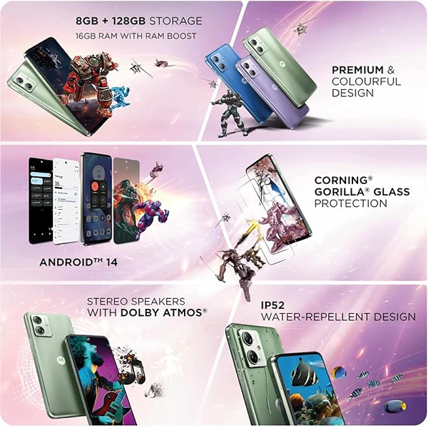 Buy Motorola G64 8GB 128GB Mint Green Mobile - Vasanth and Co